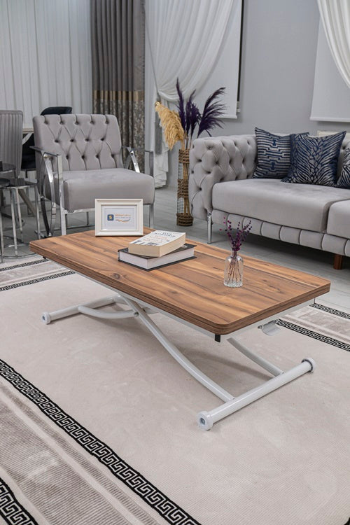 Juppo Series - Oval Corner MDF Top, Round White Inward Curved Base