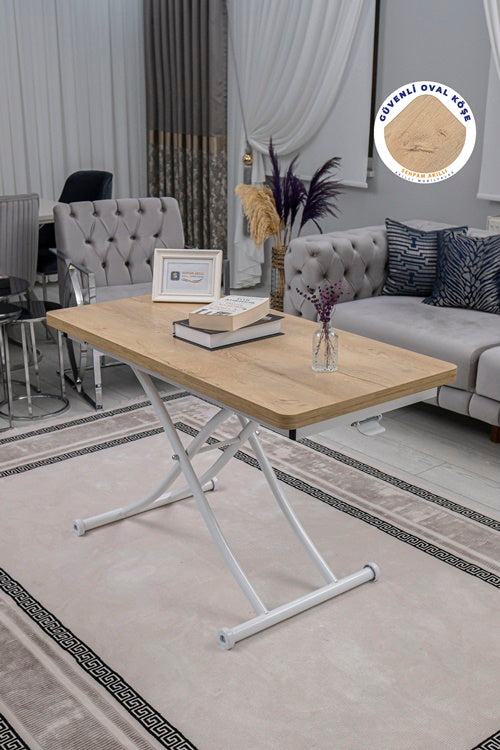 Juppo Series - Oval Corner MDF Top, Round White Inward Curved Base