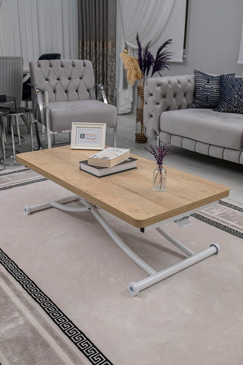 Juppo Series - Oval Corner MDF Top, Round White Inward Curved Base