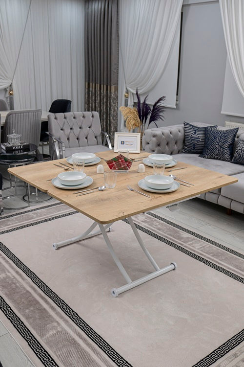 Juppo Series - Oval Corner MDF Top, Round White Inward Curved Base