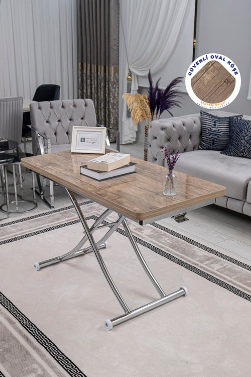 Juppo Series - Oval Corner MDF Top, Round Chrome Inward Curved Base