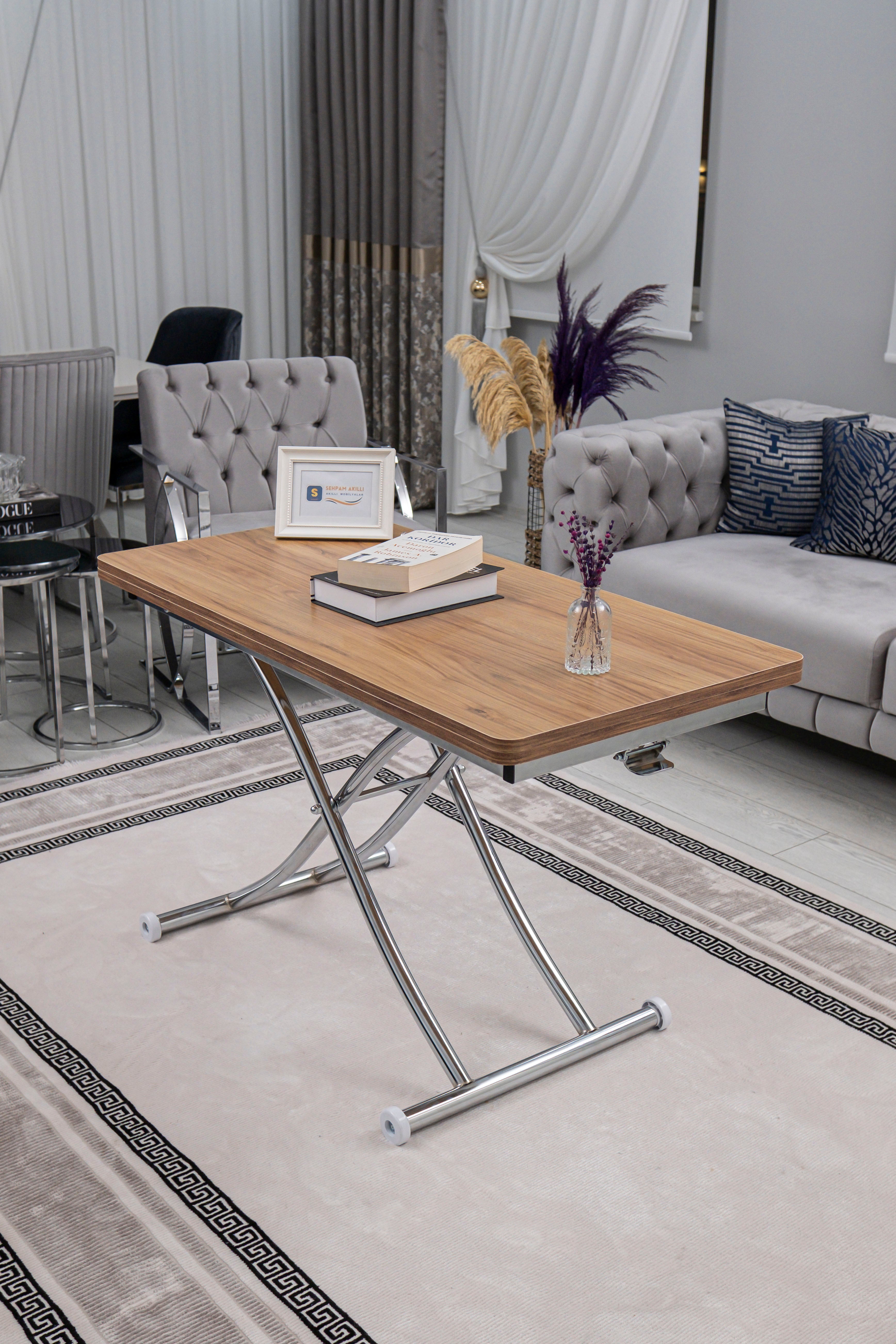 Juppo Series - Oval Corner MDF Top, Round Chrome Inward Curved Base