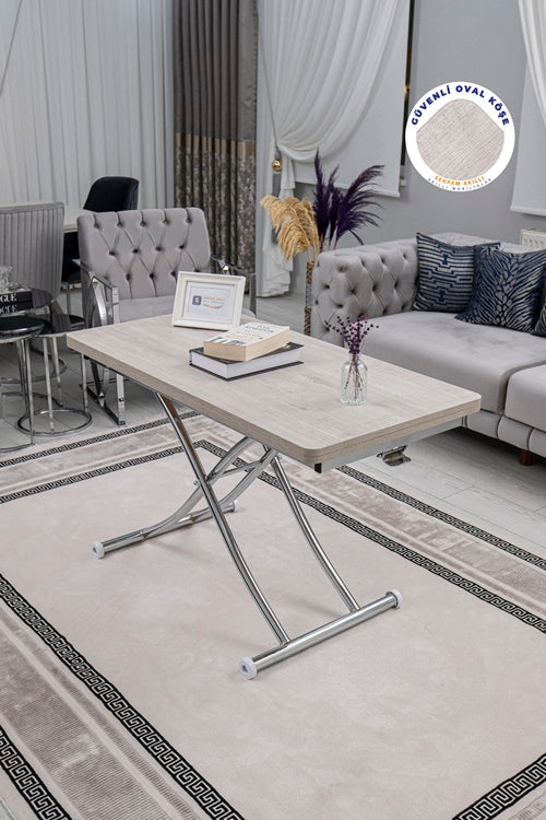 Juppo Series - Oval Corner MDF Top, Round Chrome Inward Curved Base