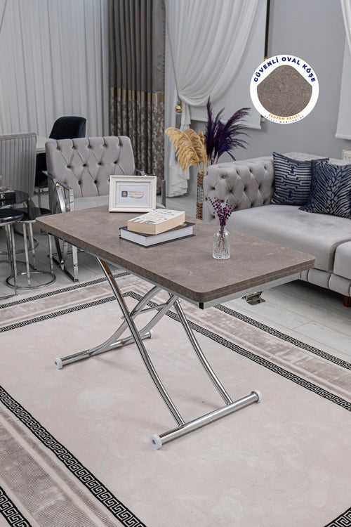 Juppo Series - Oval Corner MDF Top, Round Chrome Inward Curved Base