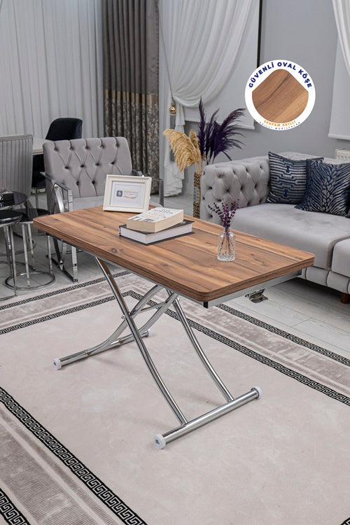 Juppo Series - Oval Corner MDF Top, Round Chrome Inward Curved Base