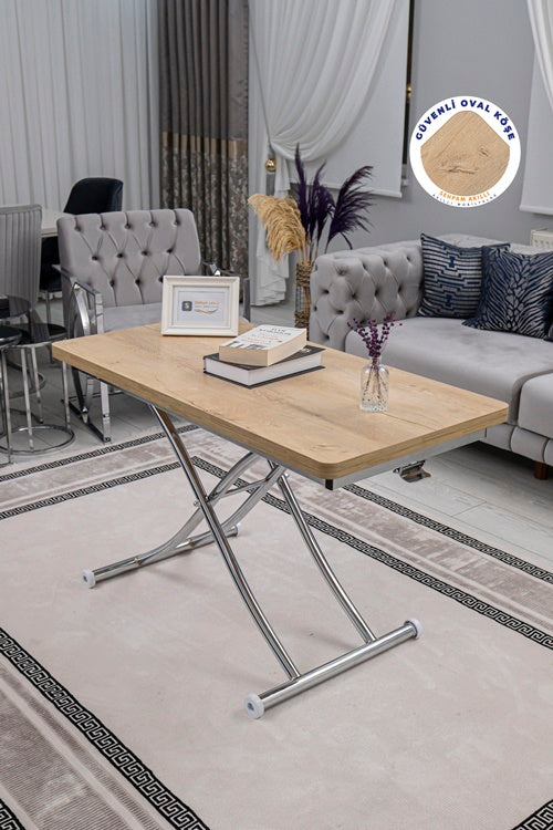 Juppo Series - Oval Corner MDF Top, Round Chrome Inward Curved Base