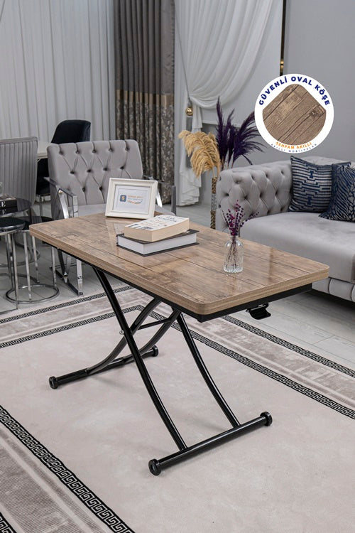 Juppo Series - Oval Corner MDF Top, Round Black Veneer Inward Curved Base