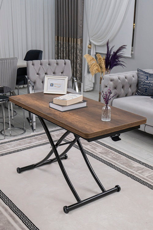 Juppo Series - Oval Corner MDF Top, Round Black Veneer Inward Curved Base