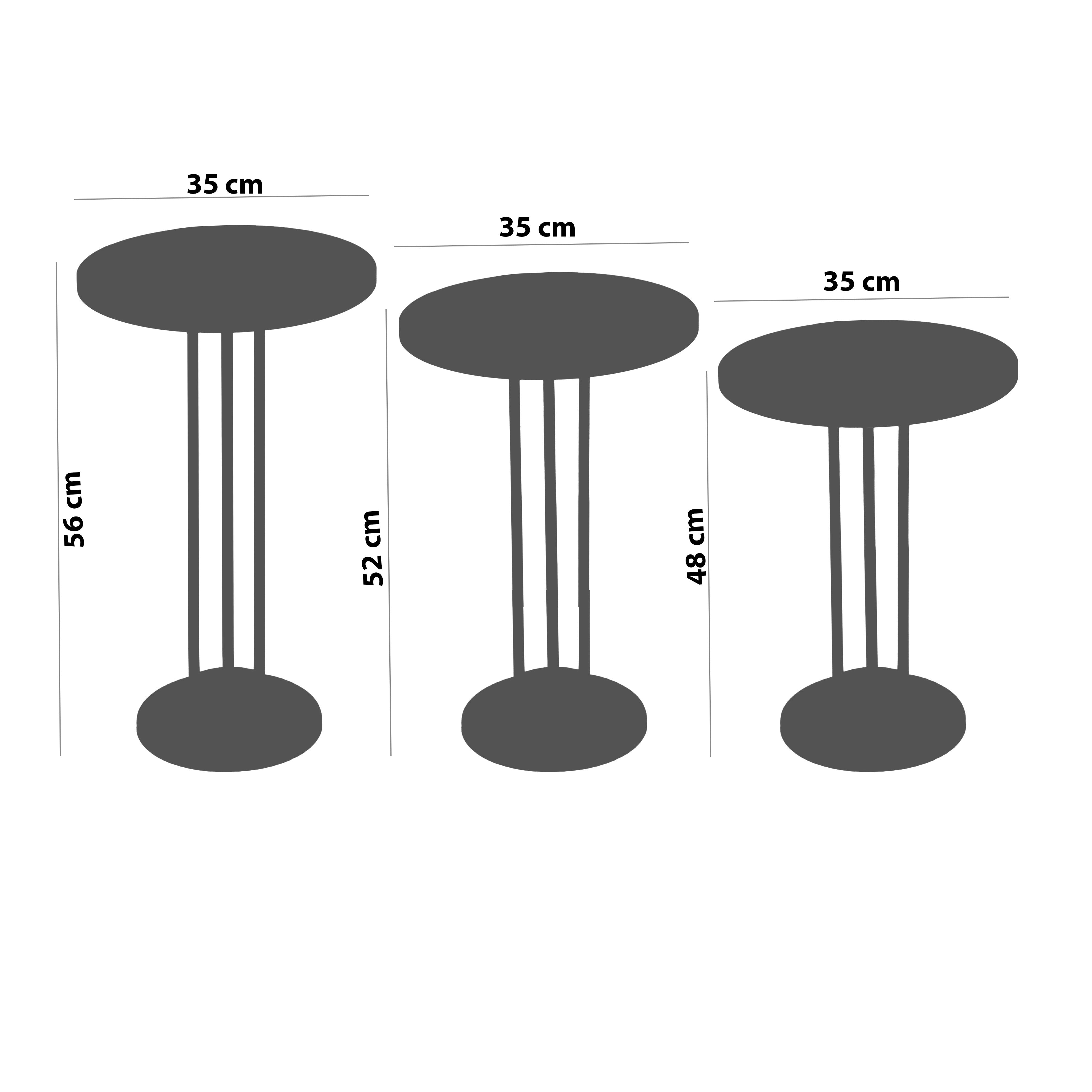 Marbella Nesting Table Series - Black Marble MDF Top, White Iron Mechanism
