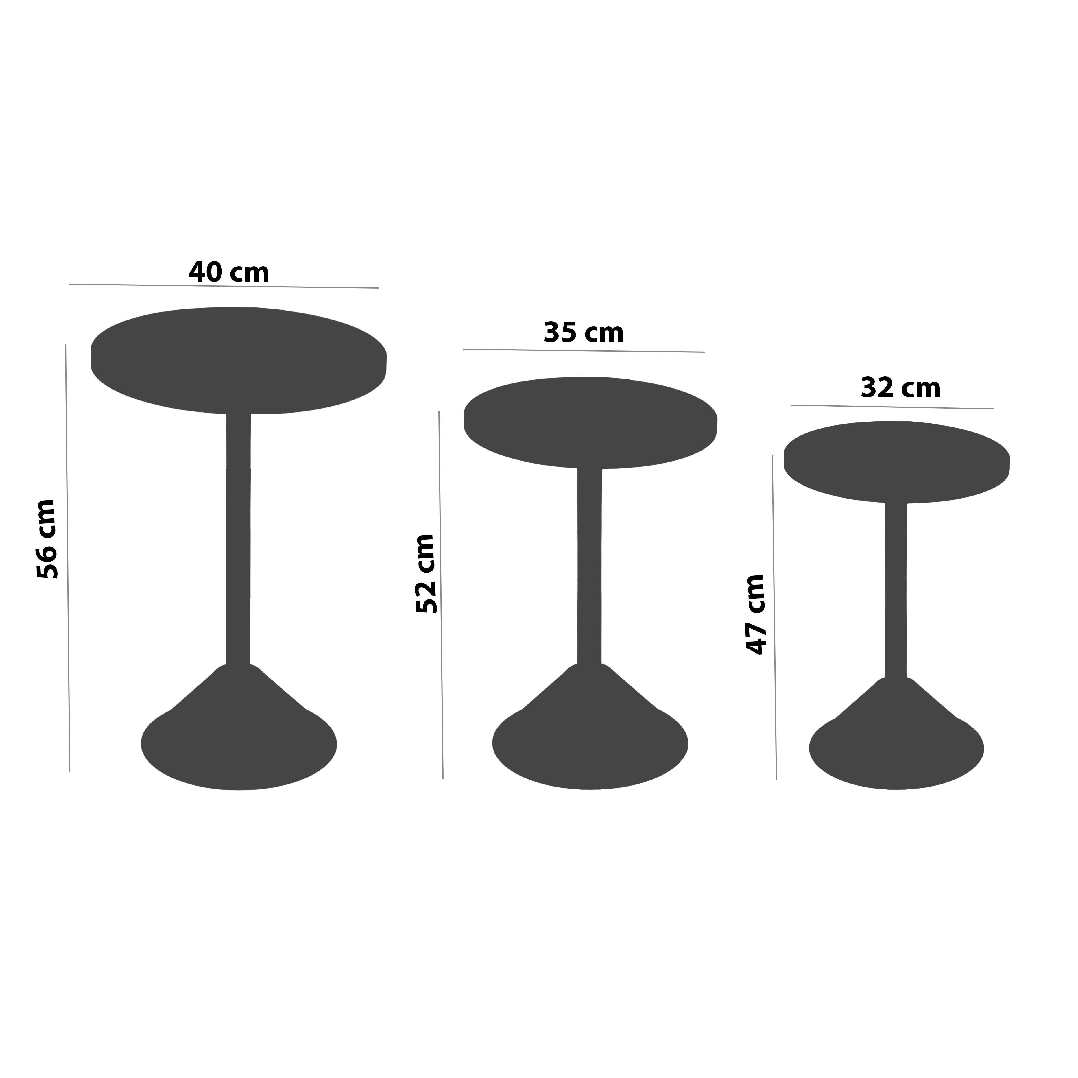 Tablon Nesting Table Series - Walnut MDF Top, White Iron Mechanism