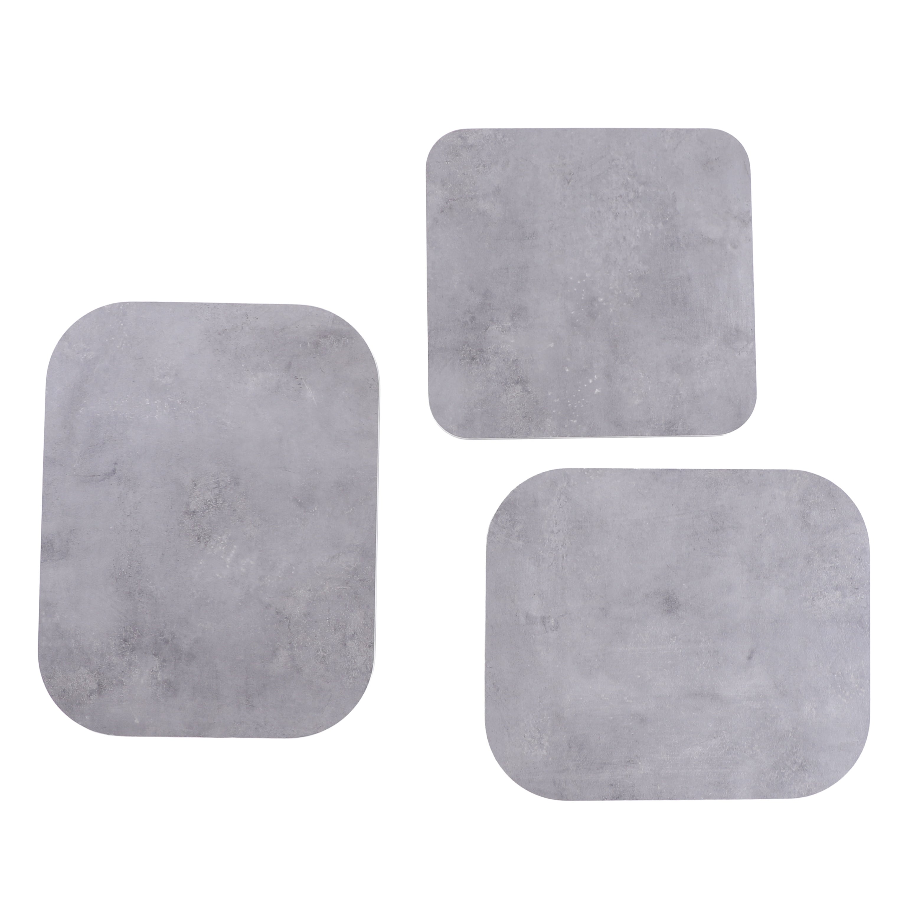 Vertino Nesting Table Series - Retro Stone MDF Top, White Iron Mechanism