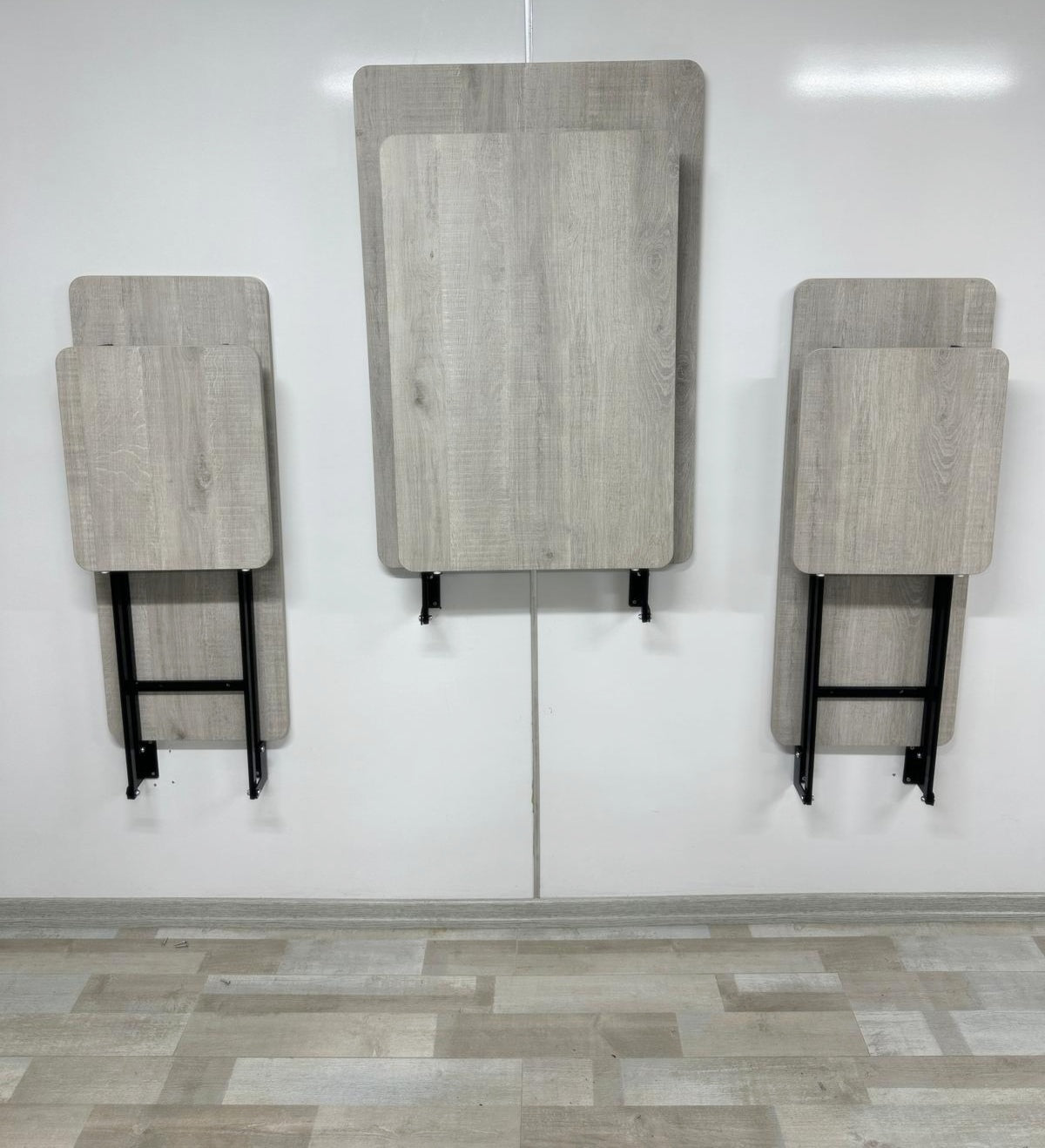 Shelf Table with Stools Series - Lisbon MDF Top, Black Iron Mechanism