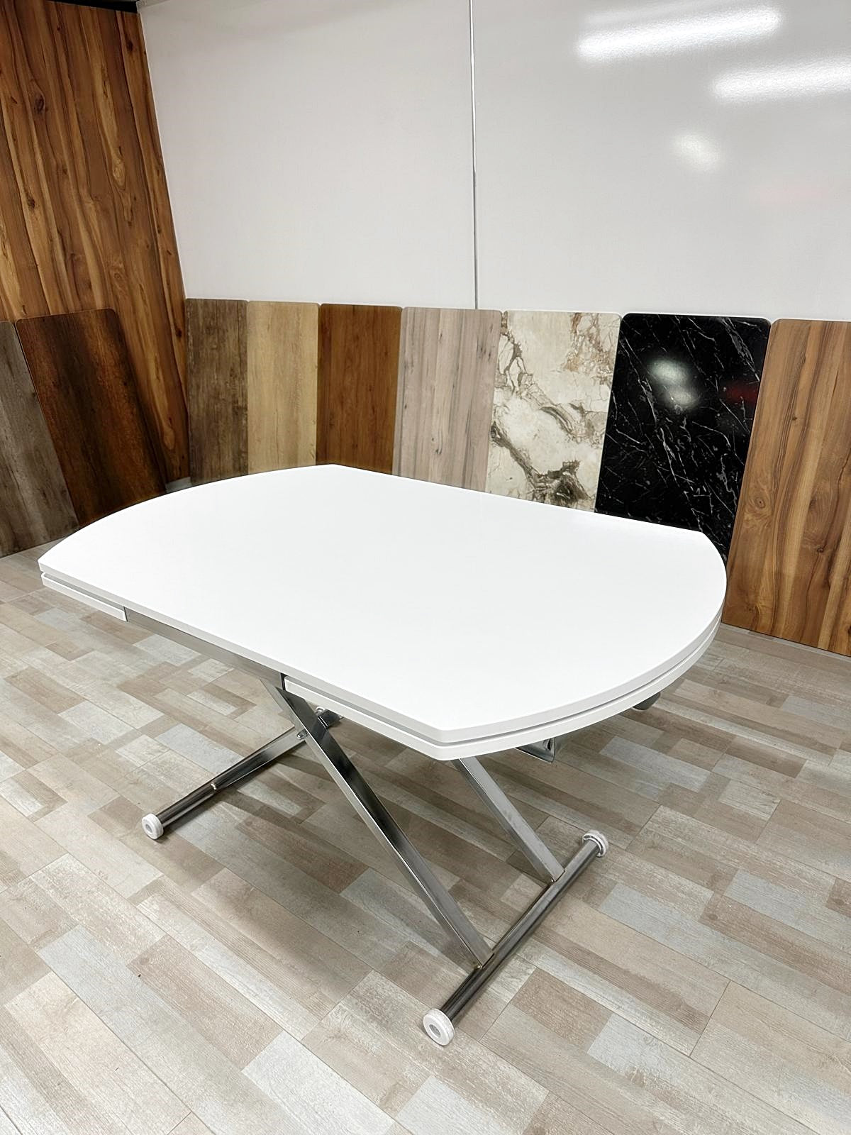 Side Opening Smart Oval Table Series - MDF Top, Chrome Base