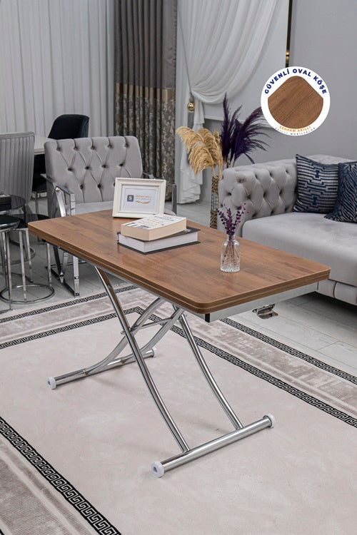 Juppo Series - Oval Corner MDF Top, Round Chrome Inward Curved Base