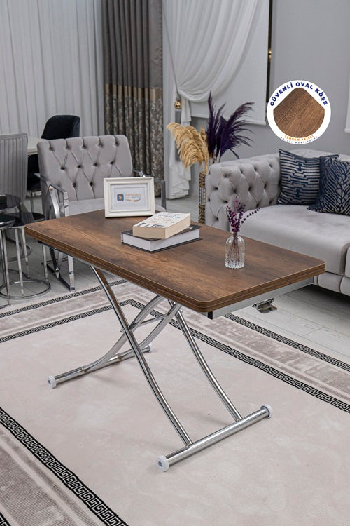 Juppo Series - Oval Corner MDF Top, Round Chrome Inward Curved Base